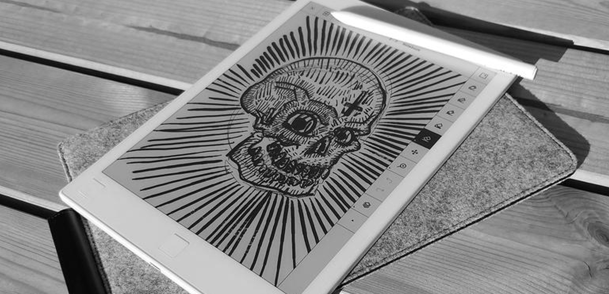 Skull artwork on reMarkable Tablet